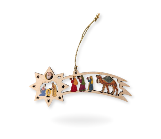 ADORNO NAVIDAD ESTRELLA Y REYES MADERA